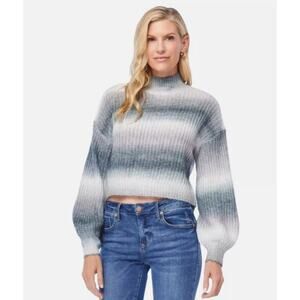VIGOSS Women's Ombr​é Dropped Shoulder Cropped Mock Neck Sweater Size Large NEW!